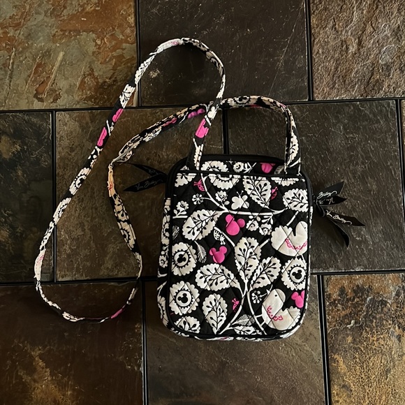 Vera Bradley Disney Black & Pink Mickey Mouse Floral Crossbody - Picture 2 of 9